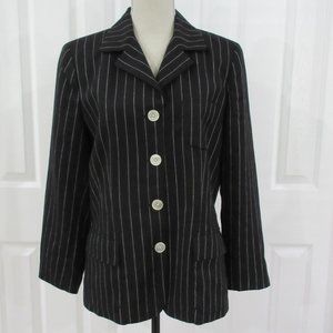 Lauren Pinstripe Black/Silver Jacket
